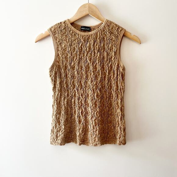 Y2k Vintage Wet Seal Stretch Lace Fairy Tank Nude Medium - Picture 1 of 4